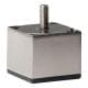 Stalen meubelpoot rvs look vierkant 6 bij 6 cm en hoogte 5 cm  (M10)