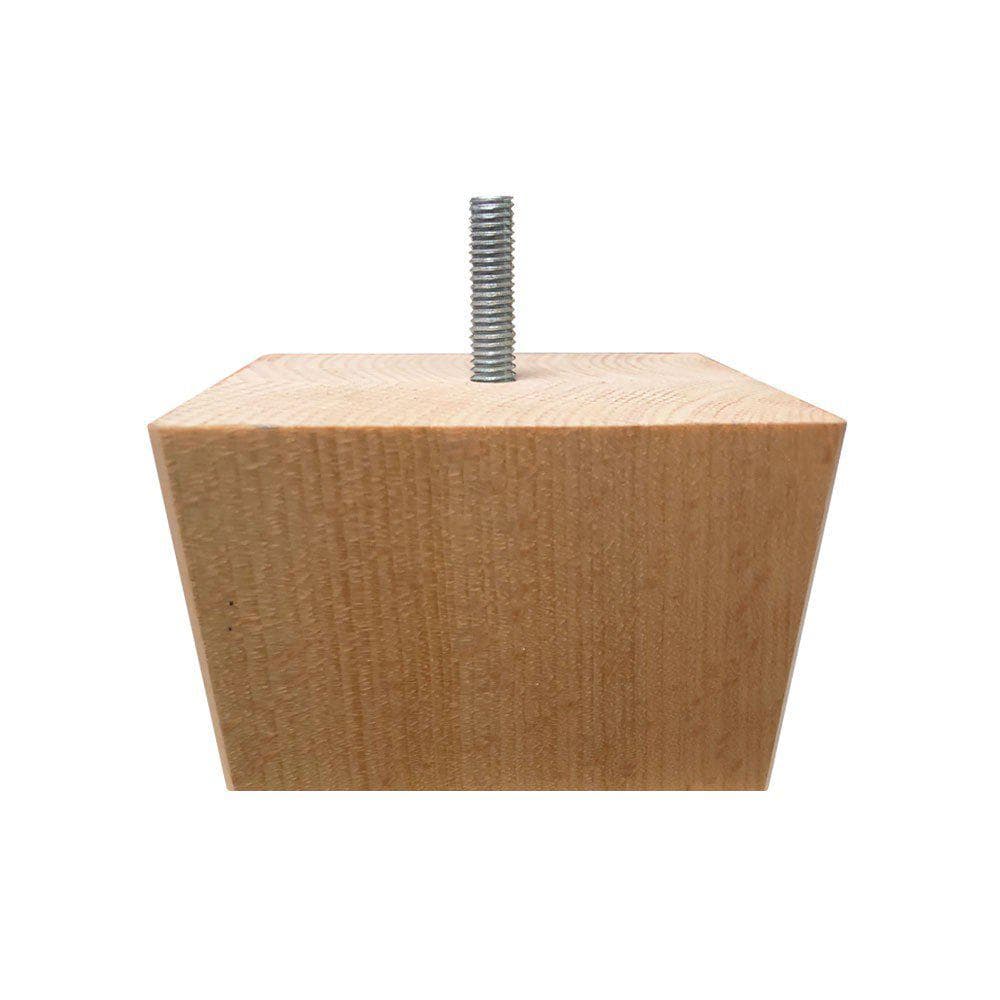 Meubelpoot  vierkant 9 bij 9 cm en hoogte 6 cm  van massief hout (M8) 
