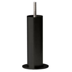 Stalen meubelpoot zwart rond ø 4 cm en hoogte 17 cm  (M8) 