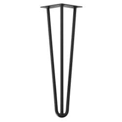 Zwarte massieve 3-punt hairpin tafelpoot 45 cm