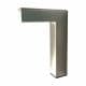 Stalen meubelpoot rvs look hoek 3 bij 3 cm en hoogte 15 cm