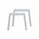 Stalen tafelpoot wit trapezium 39 bij 4 cm en hoogte 40 cm  (4 x 10 cm) - 2 stuks