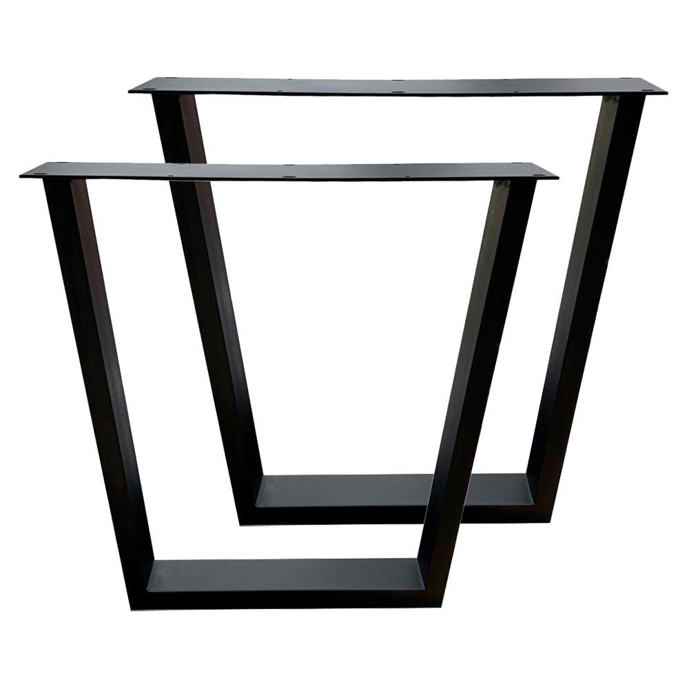 besteden Vleien haag Set zwarte trapezium tafelpoten 72 cm met bevestigingsplaat (profiel 10 x  4) kopen?