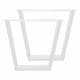 Stalen tafelpoot wit taps 75 bij 10 cm en hoogte 72 cm  (4 x 10 cm) - 2 stuks