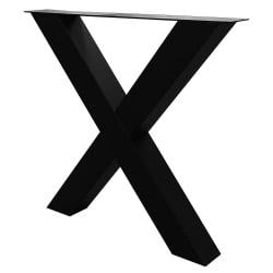 Zwarte X tafelpoot 72 cm (koker 10 x 10 cm)