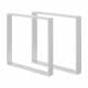Stalen U tafelpoot wit 80 bij 8 cm en hoogte 72 cm  (2 x 8 cm) - 2 stuks