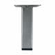 Stalen meubelpoot rvs look vierkant 2,5 bij 2,5 cm en hoogte 10 cm  (2,5 x 2,5 cm)