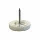 Glijder wit rond Ø 2,5 cm en hoogte 0,6 cm  van kunststof - 20 stuks