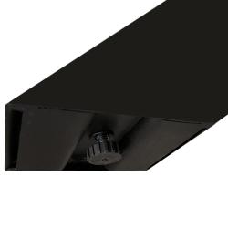 Zwarte X tafelpoot 72 cm met stelvoeten (koker 10 x 10 cm)