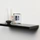 Zwevende wandplank 3,8 cm dik met onzichtbare montage zwart hoogglans 60 x 23,5 cm