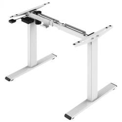 Hoogwaardig zit-sta bureau max 120 cm breed wit gepoedercoat elektrisch verstelbaar van 71 tot 120 cm