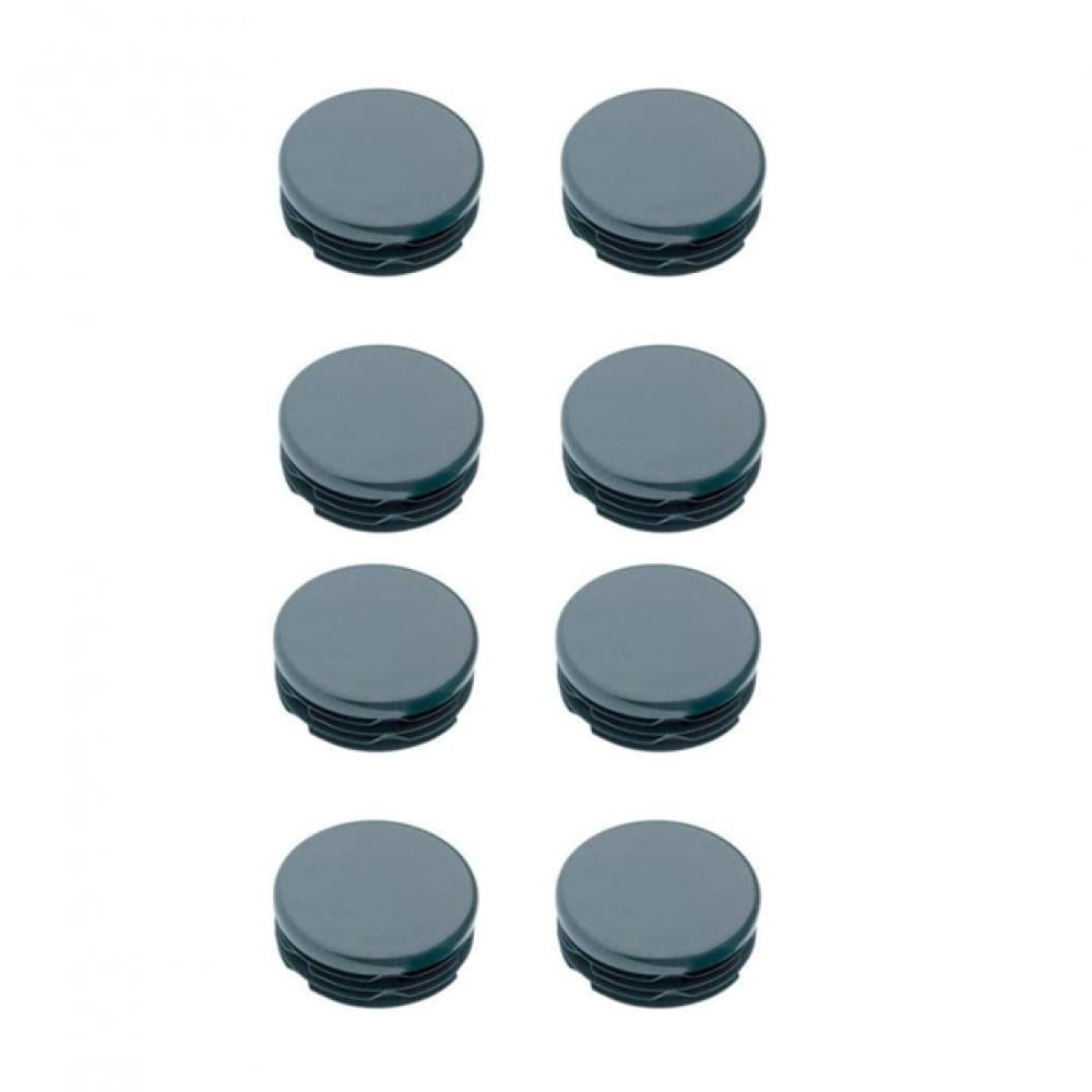 Inslagdop/meubeldop zwart rond Ø 3 cm en hoogte 0,4 cm  van kunststof - 8 stuks