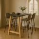 Eiken houten A taps tafelpoot bar poot 69 bij 8 cm en hoogte 100 cm  (8 x 8 cm)