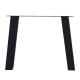 Stalen tafelpoot zwart trapezium 80 bij 10 cm en hoogte 72 cm  (10 x 10 cm)