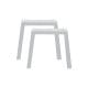 Stalen tafelpoot wit trapezium 39 bij 4 cm en hoogte 40 cm  (4 x 10 cm) - 2 stuks