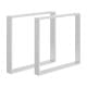 Stalen U tafelpoot wit 80 bij 8 cm en hoogte 72 cm  (2 x 8 cm) - 2 stuks