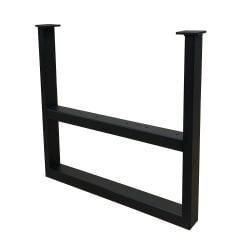 Set stalen tv meubelpoten 54 bij 6 cm en hoogte 37,5 cm zwart (5 x 2,5 cm) - 2 stuks