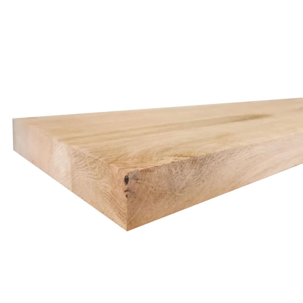 Wandplank eiken 60 bij 25 cm van 4 cm dik massief hout met rechte randen