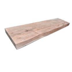 Wandplank acacia 120 bij 30 cm van 4 cm dik massief acacia hardhout met boomstamrand