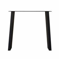 Stalen tafelpoot zwart trapezium 80 bij 10 cm en hoogte 62 cm  (4 x 10 cm)